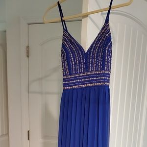 Lulus royal blue embroidered dress